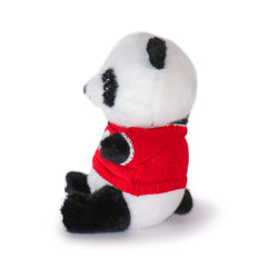 Image of 10-Inch Black & White Panda Plush Toy with Red Heart Sweater