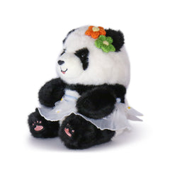 Image of 10-Inch Black & White Sunny Panda with Flowers