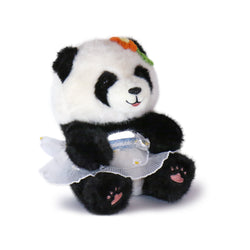 Image of 10-Inch Black & White Sunny Panda with Flowers