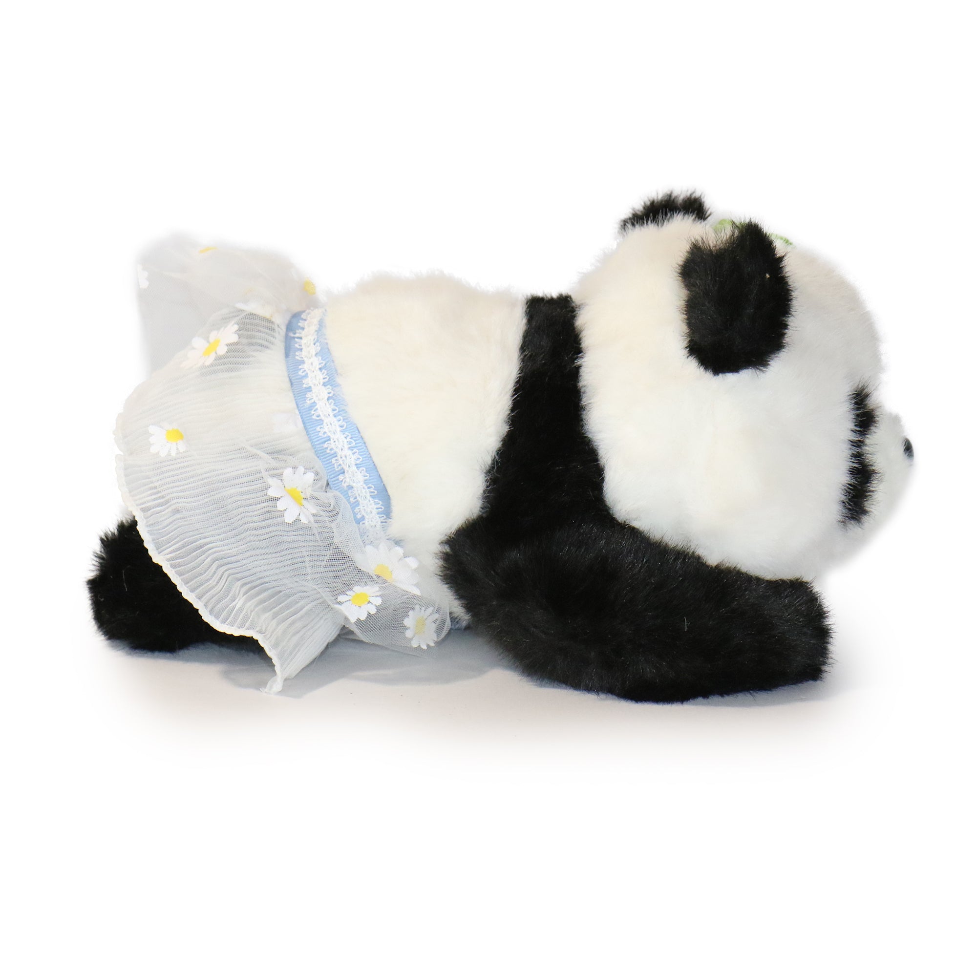 12-Inch Black and White Sunny Panda(Lying) with Shorts
