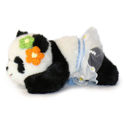 Image of 12-Inch Black and White Sunny Panda(Lying) with Shorts