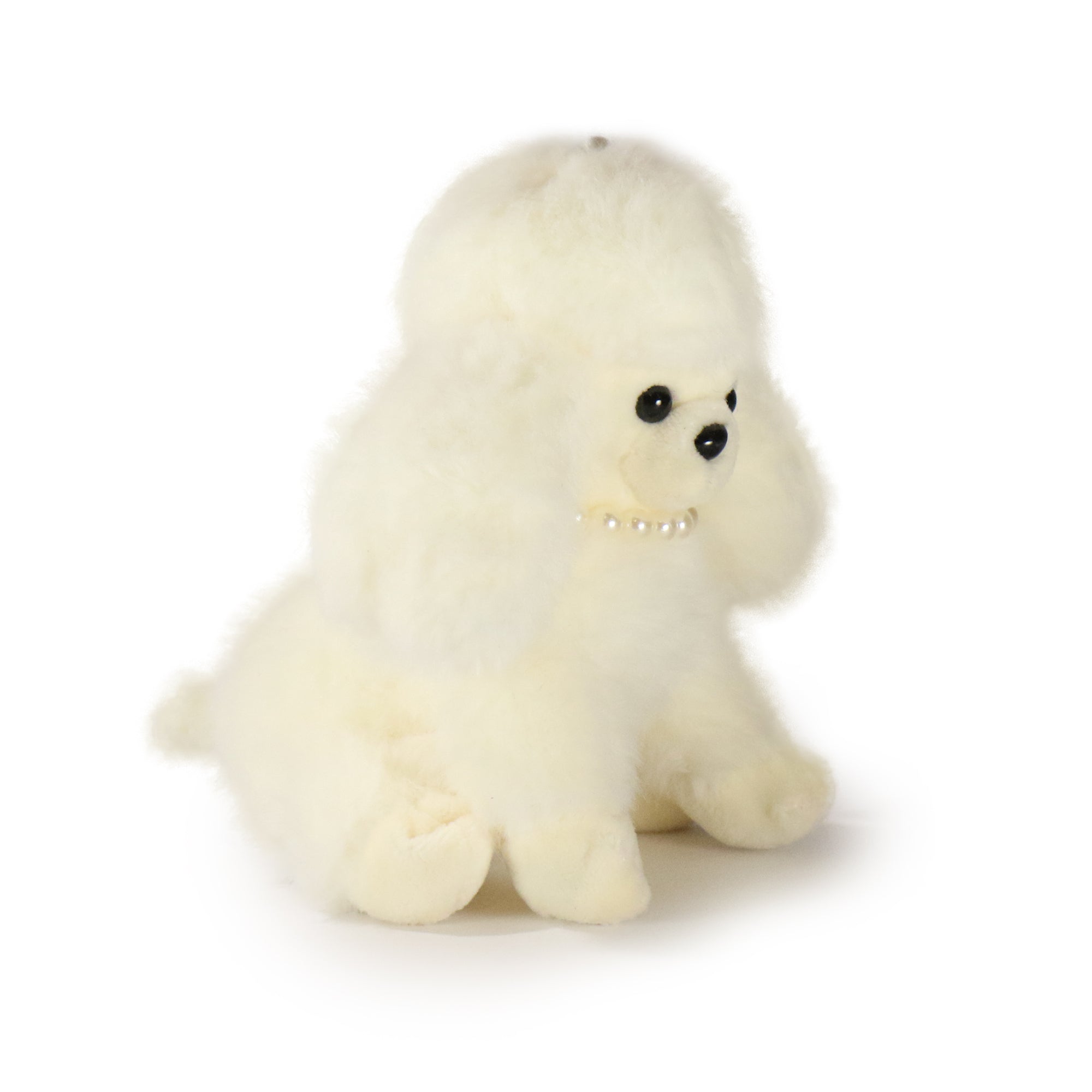 5-Inch Cream Color Chérie Poodle with Pearl Necklace